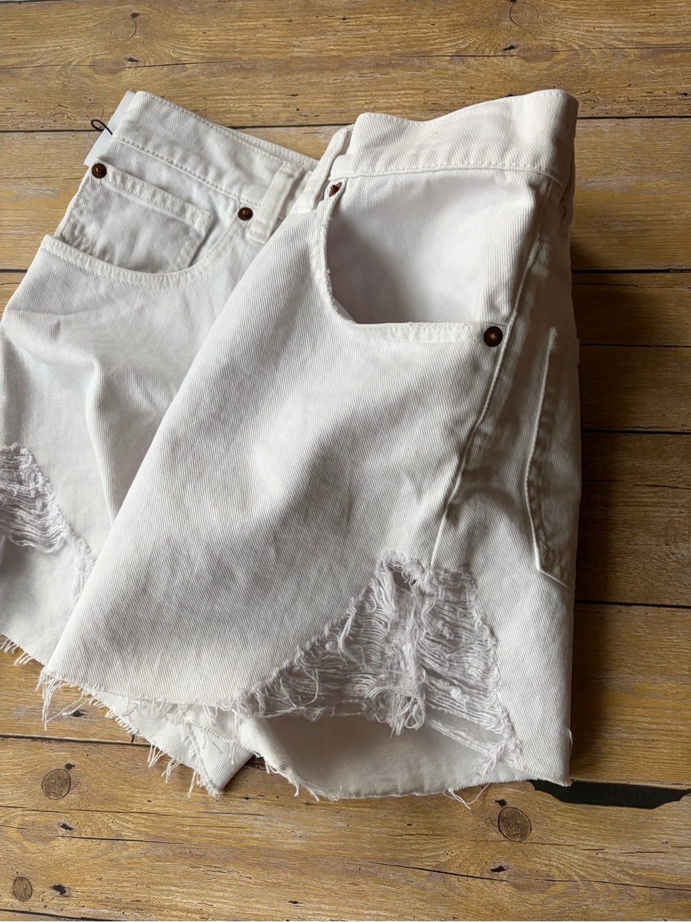 NWT IRO Distressed High Rise Denim Shorts-size 28 - Picture 6 of 8